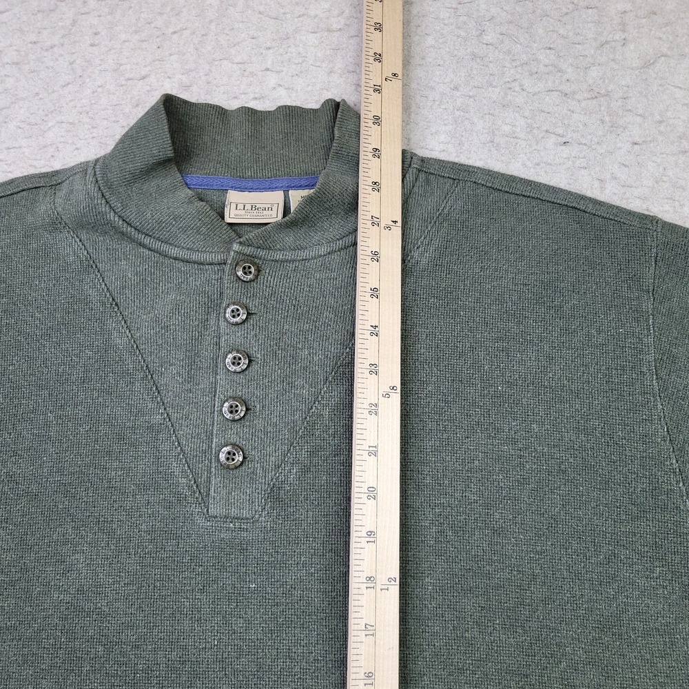 LL Bean Pullover Sweater Mens LT Large Tall Hunter Green Waffle Knit O BKF3 - Picture 8 of 9